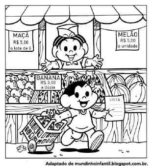 Tirinha Gibi Mônica: Sistema de Equações