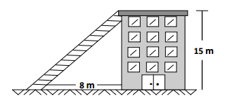 A figura mostra um edifício que tem 15 m de altura