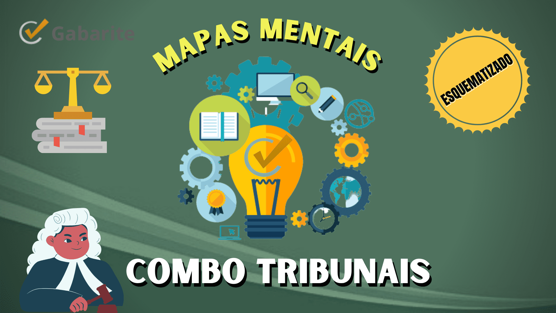 Capa - Combo Tribunal - 1.090 Mapas Mentais para Concursos