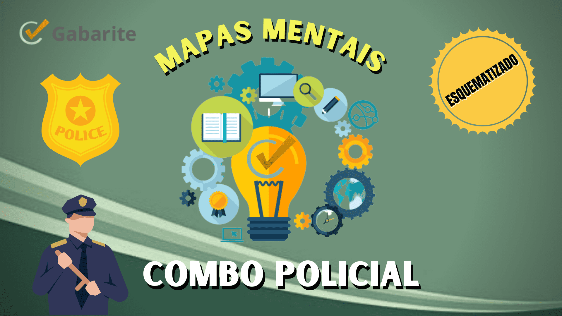 Capa - Combo Policial - 1.550 Mapas Mentais para Concursos