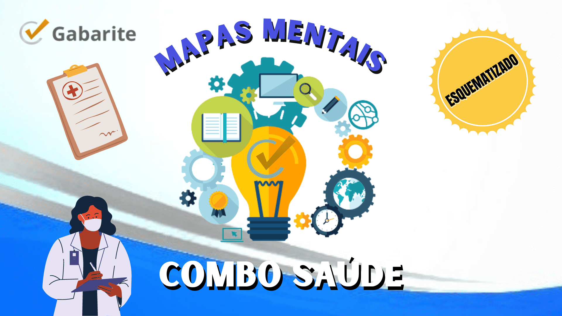 Capa - Combo Saúde - 825 Mapas Mentais para Concursos
