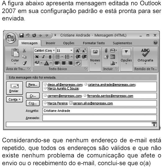 Questão de Outlook - Prova Casa da Moeda