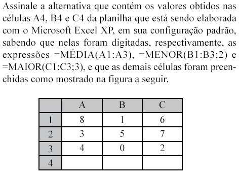 Questão de Excel - Prova TJ SP VUNESP