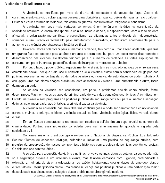 Violência no Brasil, outro olhar