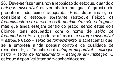 Questão Administração de Material - Prova Clin