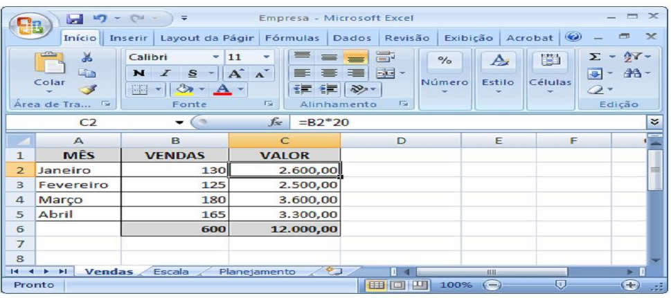 Questão Excel - Prova TJ SC
